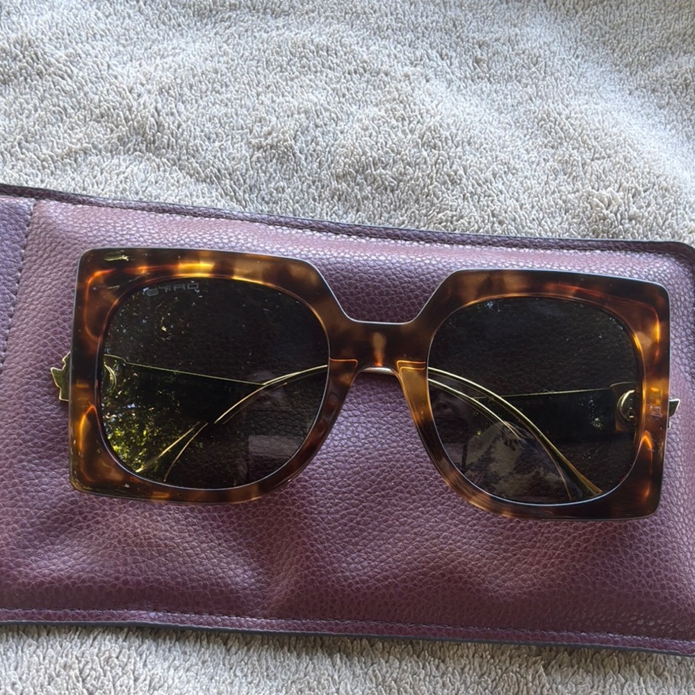 Etro Brown Tortoise Square Sunglasses